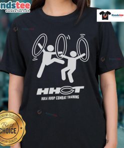Nice Hula Hoop Combat Training HHCT ladies tee featuring a vibrant design perfect for fitness enthusiasts.