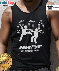 Nice Hula Hoop Combat Training HHCT tank top worn by a fitness enthusiast during an energetic workout session.