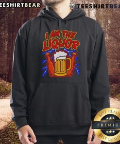 Nice I Am The Liquor Beer Hoodie in black with bold graphic design, perfect for casual outings and beer enthusiasts.