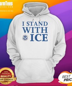 Alt Text: Nice I Stand With Ice logo hoodie featuring a bold design, perfect for casual wear and ice-themed events.