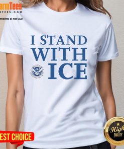 Nice I Stand With Ice Logo Ladies Tee featuring a stylish design perfect for ice enthusiasts and casual wear.
