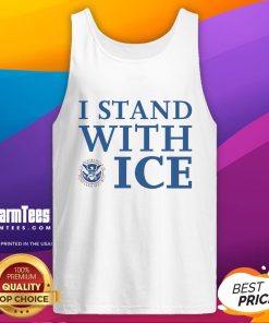 Nice I Stand With Ice logo tank top featuring a stylish design for summer wear and ice enthusiasts.