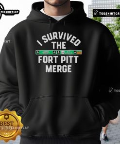 Nice I Survived The Fort Pitt Merge Hoodie in vibrant colors, showcasing a stylish design perfect for casual wear.