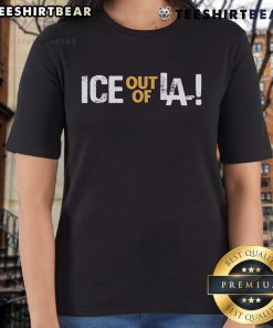 Women at Los Angeles anti-ICE protest wearing 'Nice Ice' tees, advocating against ICE policies in the USA.