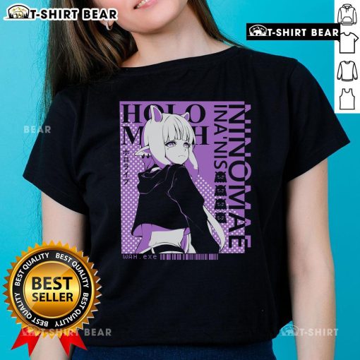 Nice Ina Hololive Ninomae Inanis Vtuber Ladies Tee featuring vibrant artwork of the popular VTuber character.