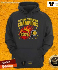 Nice Indiana Pacers Eastern Conference Champions 2025 Hoodie in blue with team logo, perfect for fans and collectors.
