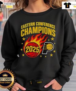 Nice Indiana Pacers Eastern Conference Champions 2025 sweatshirt featuring team colors and logo, perfect for fans.