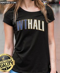 Alt Text: Nice Indiana Pacers Tyrese Haliburton WTHali ladies tee featuring vibrant design for basketball fans.