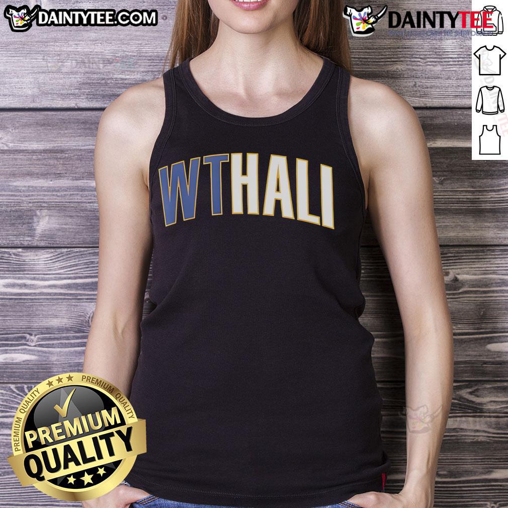 Nice Indiana Pacers Tyrese Haliburton Wthali Tank Top Tyrese Haliburton wearing a stylish WTHali tank top, representing the Nice Indiana Pacers in a vibrant game setting.