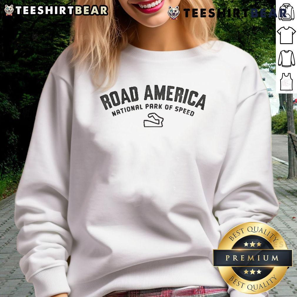 Nice Jamestown Road America National Park Of Speed Sweatshirt Cozy Nice Jamestown Road America National Park sweatshirt featuring scenic park graphics and a comfortable fit.