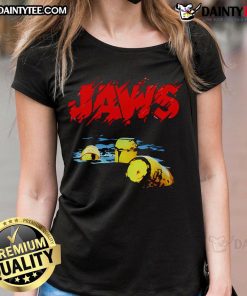 Nice Jaws 50th Anniversary Ladies Tee featuring iconic shark graphic and stylish design for fans of the classic movie.