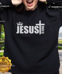 Nice Jesus Is King sweatshirt featuring a simple crown logo, perfect for fans of faith-inspired fashion.