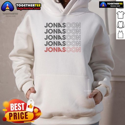 Nice Jonas Brothers Jonascon repetitive hoodie featuring vibrant colors and unique design, perfect for fans and collectors.
