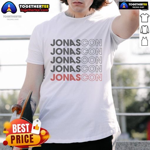 Nice Jonas Brothers Jonascon T-Shirt featuring a repetitive design celebrating the iconic band.