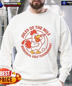 Alt Text: Cozy sweatshirt featuring the Nice Jules of the Mile Memorial Golf Tournament logo, perfect for golf enthusiasts.