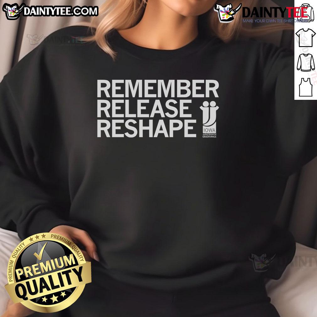 Nice Juneteenth Remember Release Reshape Sweatshirt Cozy Nice Juneteenth Remember Release Reshape Sweatshirt in vibrant colors, perfect for celebrating freedom and heritage.