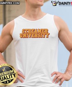 Kai Cenat wearing a stylish university tank top, showcasing trendy streamer fashion and vibrant colors.