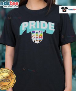 Nice Kansas City Current Bold Pride Ladies Tee showcasing vibrant colors and stylish design for pride celebrations.