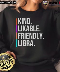Cozy Libra sweatshirt featuring a friendly design, perfect for astrology lovers who appreciate nice and likable styles.