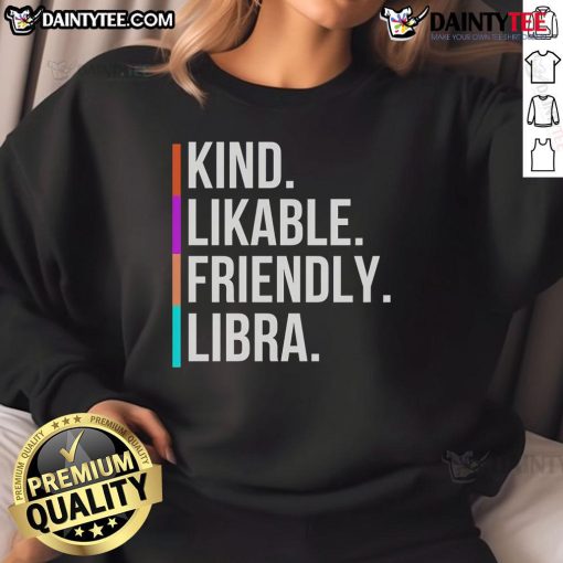 Cozy Libra sweatshirt featuring a friendly design, perfect for astrology lovers who appreciate nice and likable styles.