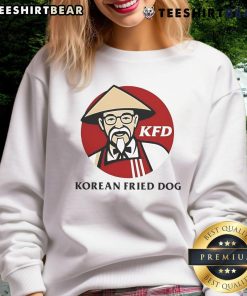 Alt Text: Nice Korean Fried Dog KFD logo sweatshirt featuring a stylish design, perfect for casual wear and food lovers.