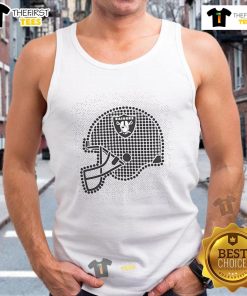 Stylish Nice Las Vegas Raiders polka dots helmet tank top for fans, showcasing team spirit and trendy design.