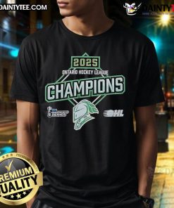 Nice London Knights Ontario Hockey Championship Series Memorial Champion Cup 2025 OHL T-shirt design featuring team colors.