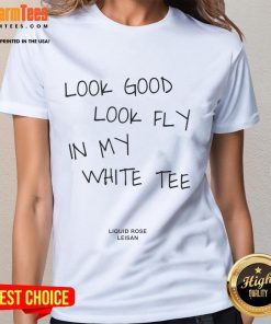 Leisan Ladies Tee in white with liquid rose design, perfect for a stylish and comfortable look.
