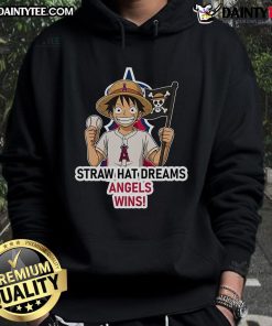 Nice Los Angeles Angels hoodie featuring Monkey D. Luffy from One Piece, perfect for fans of anime and baseball.