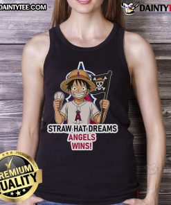 Nice Los Angeles Angels Monkey D. Luffy Straw Hat Dreams tank top featuring vibrant colors and unique design.