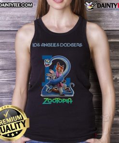 Stylish Nice Los Angeles Dodgers Zootopia 2 tank top featuring colorful graphics, perfect for fans and summer wear.