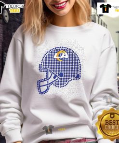 Stylish Los Angeles Rams polka dots helmet sweatshirt, perfect for fans to showcase team spirit and stay cozy.