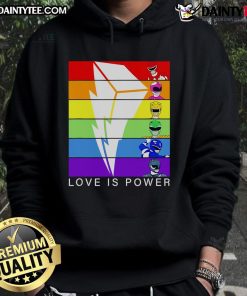 Nice Love is Power Rangers hoodie featuring vibrant graphics and a cozy fit, perfect for fans of the Power Rangers series.