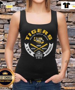 LSU Tigers College World Series NCAA 2025 baseball tank top featuring vibrant team colors and logo.