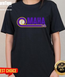 Nice LSU Tigers Omaha College World Series 2025 ladies tee featuring vibrant team colors and stylish design.
