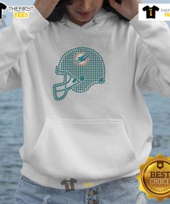 Miami Dolphins Polka Dots Helmet Hoodie featuring vibrant design, perfect for fans and stylish game day wear.