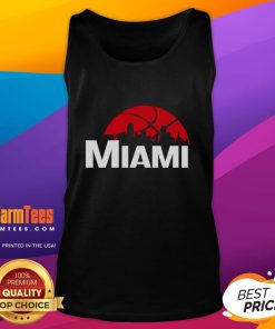 Stylish 2025 Miami Heat cityscape skyline tank top showcasing vibrant urban design and team spirit.