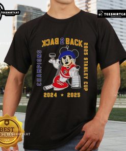 Nice Mickey Florida Panthers Back To Back 2025 Stanley Cup Champions T-Shirt featuring bold team graphics and vibrant colors.