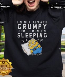 Alt Text: Funny Nice Minion sweatshirt with 'I'm Not Always Grumpy, Sometimes I'm Sleeping' design for casual wear.