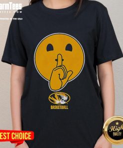 Alt Text: Stylish Nice Mizzou Basketball Hush Ladies Tee featuring vibrant graphics perfect for fans and casual wear.