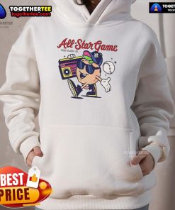 Nice MLB All-Star Game 2025 Atlanta GA mascot hoodie featuring vibrant colors and team logos for fans.