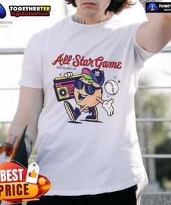 Alt Text: 2025 MLB All-Star Game mascot t-shirt featuring vibrant design, perfect for fans in Atlanta, GA.