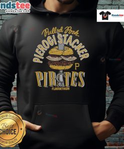 Nice MLB X Flavortown Pittsburgh Pirates Pierogi Stacker hoodie featuring vibrant design and team logo.