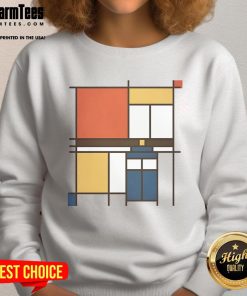 Stylish Nice Mondrian Who sweatshirt featuring vibrant geometric patterns inspired by Mondrian's art style.