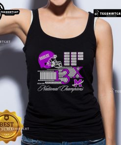 Nice Mount Union Purple Raiders NCAA DIII National Champions helmet logo tank top for fans and athletes.