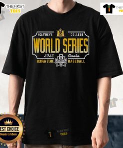 Alt Text: 2025 NCAA Men's College World Series Murray State Racers baseball T-shirt, showcasing team pride and sporty design.
