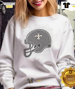 Alt Text: Nice New Orleans Saints polka dots helmet sweatshirt for fans, featuring vibrant colors and stylish design.