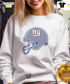 Alt Text: Nice New York Giants polka dots helmet sweatshirt in vibrant colors, perfect for NFL fans and game day wear.