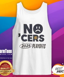 Indiana Pacers 2025 Playoffs tank top featuring a sad emoji design for fans celebrating the team's journey.