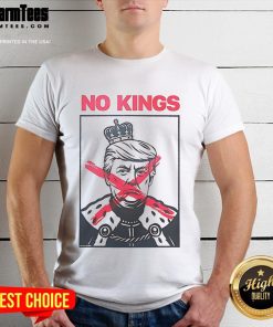 Alt Text: Nice No Kings Trump Paint T-Shirt featuring a bold design with vibrant colors and a unique political message.